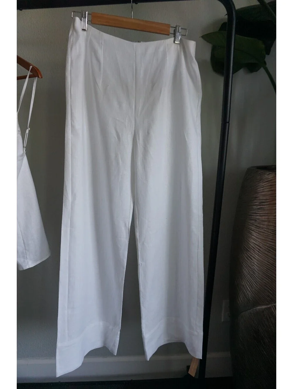 Reformation Tess White 100% Linen Two Piece Set Top Pants Size 8 NWT